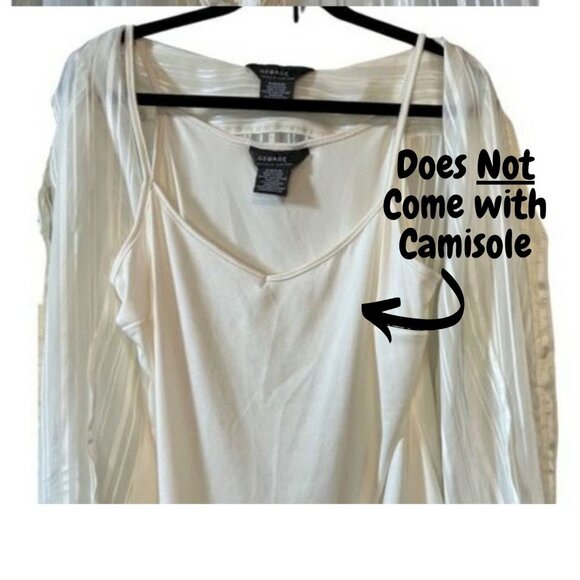 George Designs By Mark Eisen Sheer Long Sleeve Button Down Women’s Dress Shirt - Picture 2 of 3